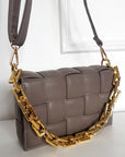 Padded Shoulder Bag with Chain Detail