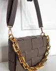 Padded Shoulder Bag with Chain Detail