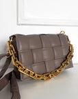 Padded Shoulder Bag with Chain Detail