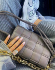 Padded Shoulder Bag with Chain Detail