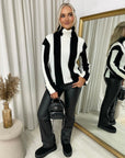 Roll Neck Stripe Knitted Jumper