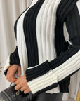 Roll Neck Stripe Knitted Jumper