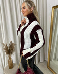Roll Neck Stripe Knitted Jumper