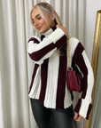Roll Neck Stripe Knitted Jumper