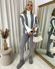 Roll Neck Stripe Knitted Jumper