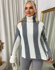 Roll Neck Stripe Knitted Jumper