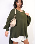 Oversized Long Back Knitted Mini Dress