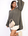 Oversized Long Back Knitted Mini Dress