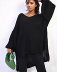 Oversized Long Back Knitted Mini Dress