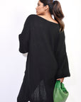 Oversized Long Back Knitted Mini Dress