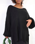 Oversized Long Back Knitted Mini Dress