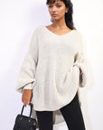 Oversized Long Back Knitted Mini Dress