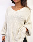 Oversized Long Back Knitted Mini Dress