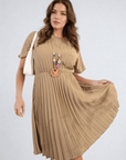 Short Sleeve Pleated Midi Dress - Toi ‘n’ Moi Ltd