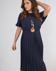 Short Sleeve Pleated Midi Dress - Toi ‘n’ Moi Ltd