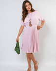 Short Sleeve Pleated Midi Dress - Toi ‘n’ Moi Ltd