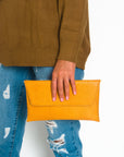 Faux Leather Envelope Clutch Bag