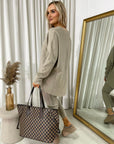 Oversized Rhinestone Detail Long Sleeve Top and Leggings Co-ord Set