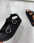 Faux Fur Double Buckle Sliders