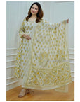 Pakistani Cotton Festive Eid Anarkali Set – Designer Kurti, Pant & Dupatta | Readymade Indian Salwar Kameez for Party & Ethnic Wear - Toi ‘n’ Moi Ltd