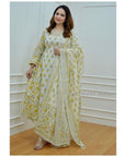 Pakistani Cotton Festive Eid Anarkali Set – Designer Kurti, Pant & Dupatta | Readymade Indian Salwar Kameez for Party & Ethnic Wear - Toi ‘n’ Moi Ltd