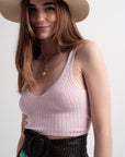 Knitted Crop Top Co Ord in Pink - Toi ‘n’ Moi Ltd