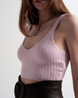 Knitted Crop Top Co Ord in Pink - Toi ‘n’ Moi Ltd