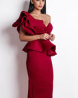 Red Ankle Length Cocktail Dress