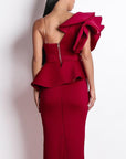 Red Ankle Length Cocktail Dress
