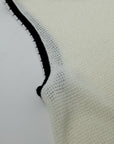 Pointelle White Sleeveless Top With Black and White Trim Detail