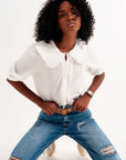 Prairie Collar Blouse in White
