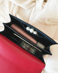Scrub Leather Chain Rivet Lock Shoulder Bag