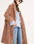 Nouvelle arrivée manteau long et chaud en peluche d'hiver