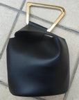 Luxury Leather Bucket Acrylic Handle Shoulder Bag