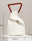 Luxury Leather Bucket Acrylic Handle Shoulder Bag