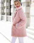 Manteau long décontracté en fausse fourrure