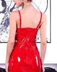 Red Leather Party Dress
