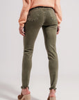 Ripped Skinny Jean in Green