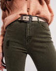 Ripped Skinny Jean in Green