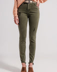 Ripped Skinny Jean in Green