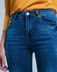 Skinny Jeans With Leopard Detail - Toi ‘n’ Moi Ltd