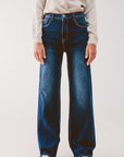Straight Leg 90s Jeans With in Dark Blue