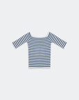 Stripe Bardot Top in Navy