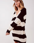 Stripe Jumper Dress in Black