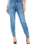 RIP KNEE SKINNY MID BLUE WASH 26 - Toi ‘n’ Moi Ltd
