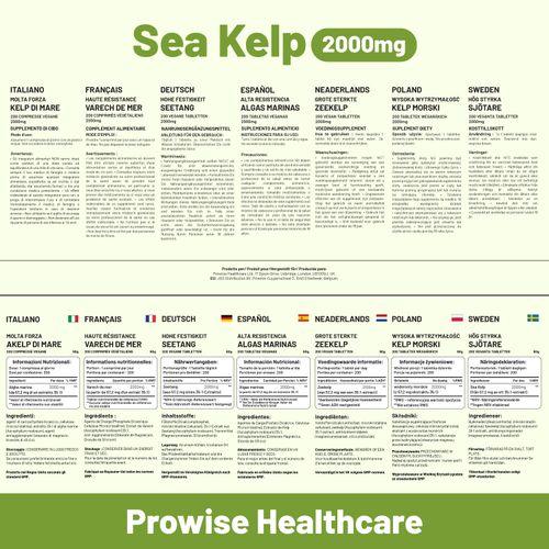 Sea Kelp 2000mg 200 Vegan Tablets | Natural Source of Iodine | Premium Ingredients | Proudly made in the UK by Prowise - Toi ‘n’ Moi Ltd