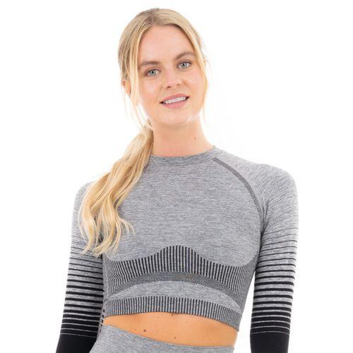 GRADIENT STRIPE SEAMLESS LS TOP GREY - M - Toi ‘n’ Moi Ltd