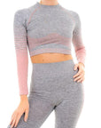 GRADIENT STRIPE SEAMLESS LS TOP GREY - S - Toi ‘n’ Moi Ltd