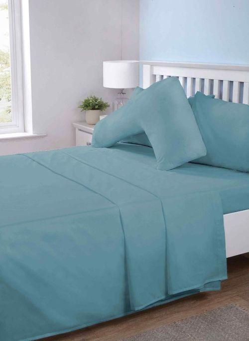 Opus Plain Dyed Flat Sheets-King-Aquq - Toi ‘n’ Moi Ltd