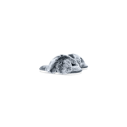 FAUX RAB FUR SLIPPERS S GRY - Toi ‘n’ Moi Ltd